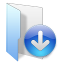 Folder Blue Down Icon 128x128 png